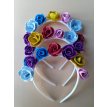 Primavera Vincha Flores BRILLO goma eva x3 