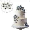 ******Set cake topper Bolitas espejadas dif. tamaños dorado o plateado x12 un