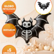 hallo. Globo murcielago esqueleto/ sangre 80x148cm paq x5