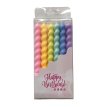 Vela tirabuzon pastel impor con portavela 10cm x6