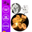 Hallo. Guirnalda LED calavera calaca 6.5cm x10 luces