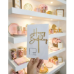 Cake topper acrilico espejado dorado